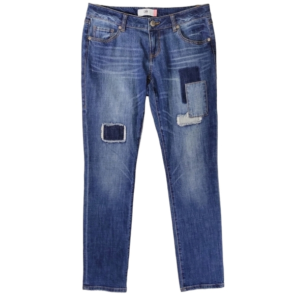 CAbi | 5308 Reconstructed Patchwork Slim Boyfriend Fit Jeans Size 4 - Picture 1 of 12
